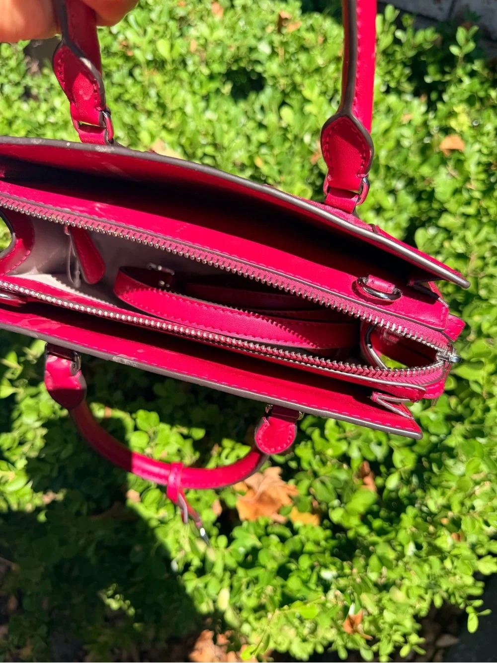 Michael Kors Red Signature Studded Leather Satchel